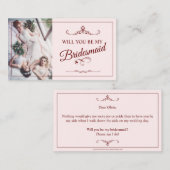 Wil je mijn bruidsmeisje zijn? Drie liegen bruidsm Informatiekaartje (Voorkant / Achterkant)