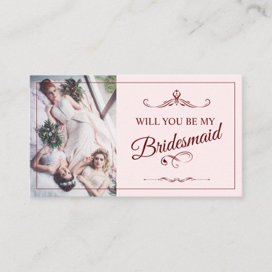 Wil je mijn bruidsmeisje zijn? Drie liegen bruidsm Informatiekaartje (Voorkant)