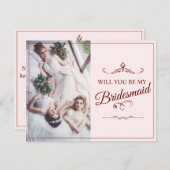 Wil je mijn bruidsmeisje zijn? Drie liegen bruidsm Informatiekaartje (Voorkant / Achterkant)