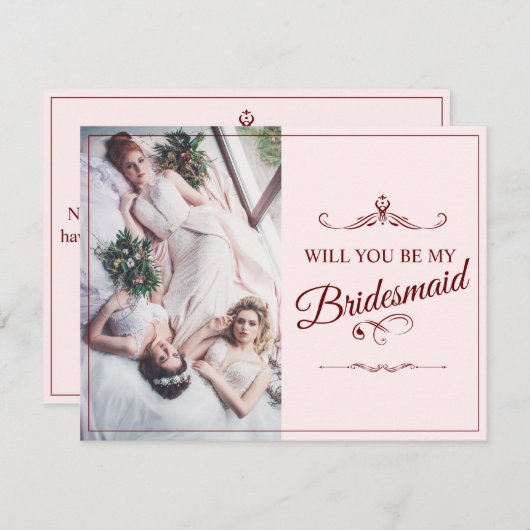 Wil je mijn bruidsmeisje zijn? Drie liegen bruidsm Informatiekaartje (Voorkant / Achterkant)