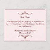 Wil je mijn bruidsmeisje zijn? Drie liegen bruidsm Informatiekaartje (Achterkant)