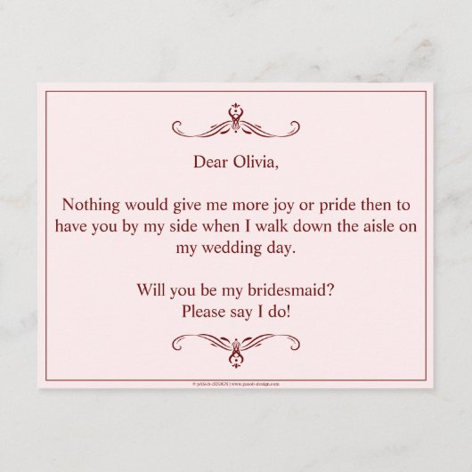 Wil je mijn bruidsmeisje zijn? Drie liegen bruidsm Informatiekaartje (Achterkant)