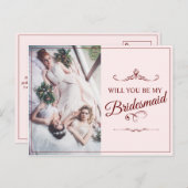 Wil je mijn bruidsmeisje zijn? Drie liegen bruidsm Uitnodiging Briefkaart (Voorkant / Achterkant)