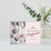 Wil je mijn bruidsmeisje zijn? Drie liegen bruidsm Uitnodiging Briefkaart (Staand voorkant)