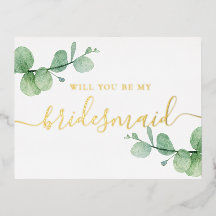 Wil je mijn bruidsmeisje zijn. Elegante gouden euc