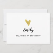 Wil je mijn bruidsmeisje zijn? Elegante gouden har Kaart (Voorkant)