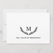 Wil je mijn bruidsmeisje zijn? Elegante Monogramka Kaart (Voorkant)