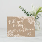 Wil je mijn bruidsmeisje zijn en Kaart vragen? (Staand voorkant)