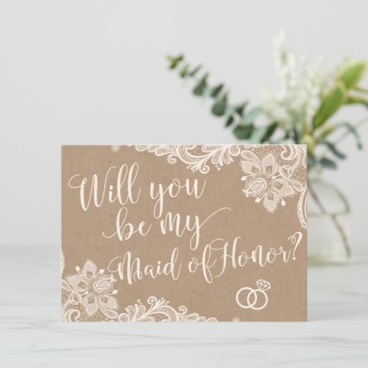 Wil je mijn bruidsmeisje zijn en Kaart vragen? (Staand voorkant)