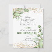 Wil je mijn bruidsmeisje zijn | Eucalyptus Kaart (Voorkant)