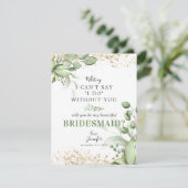 Wil je mijn bruidsmeisje zijn | Eucalyptus Kaart (Staand voorkant)