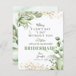 Wil je mijn bruidsmeisje zijn | Eucalyptus Kaart