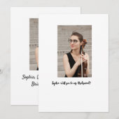 Wil je mijn bruidsmeisje zijn foto elegante modern kaart (Voorkant / Achterkant)