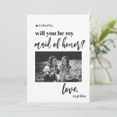 Wil je mijn bruidsmeisje zijn foto kaart (Staand voorkant)