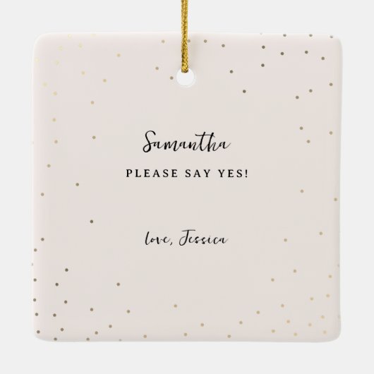 Wil je mijn bruidsmeisje zijn? | Foto Keramisch Ornament (Achterkant)