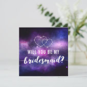 Wil je mijn bruidsmeisje zijn? Galaxy bruiloft har Kaart (Staand voorkant)