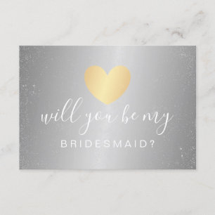 Wil je mijn bruidsmeisje zijn - Glam Heart Gold Si Kaart