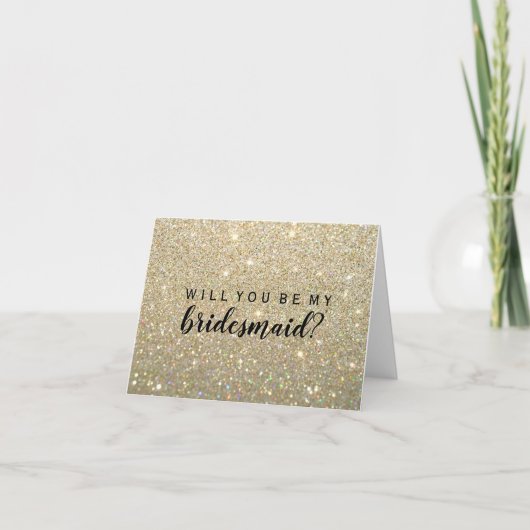 Wil je mijn bruidsmeisje zijn - Gold Glitter Fab (Voorkant)