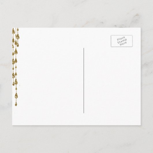 Wil je mijn bruidsmeisje zijn | Gold Glitter Look Uitnodiging Briefkaart (Achterkant)