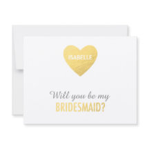 Wil je mijn bruidsmeisje zijn, gouden hart sjabloo