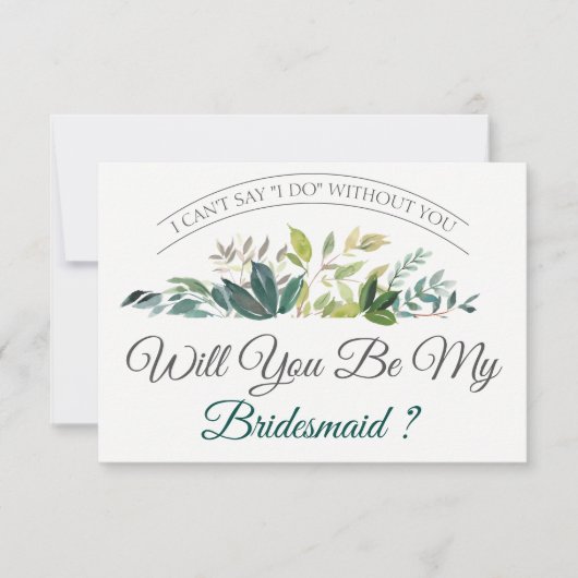 Wil je mijn bruidsmeisje zijn | groen kaart (Voorkant)