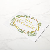 Wil je mijn bruidsmeisje zijn? Groene planten & ge Folie Uitnodiging (Gedraaid)