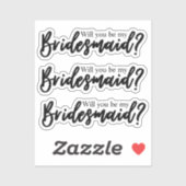 Wil je mijn bruidsmeisje zijn handgeschreven sticker (Vel)