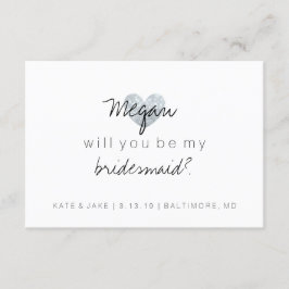 Wil je mijn bruidsmeisje zijn - Heart's Fab Silver Kaart