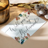 Wil je mijn bruidsmeisje zijn. Herfst bloemenbruil Uitnodiging Briefkaart