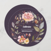 Wil je mijn bruidsmeisje zijn? Herfst Bloemkrans Kaart (Voorkant / Achterkant)