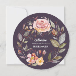 Wil je mijn bruidsmeisje zijn? Herfst Bloemkrans Kaart