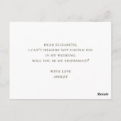 Wil je mijn bruidsmeisje zijn. Herfst botanisch ge Briefkaart (Achterkant)