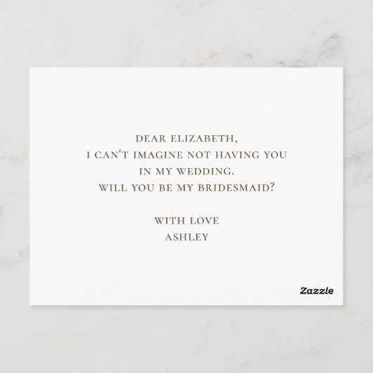 Wil je mijn bruidsmeisje zijn. Herfst botanisch ge Briefkaart (Achterkant)