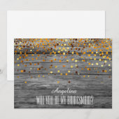 Wil je mijn bruidsmeisje zijn? houten achtergrond kaart (Voorkant / Achterkant)