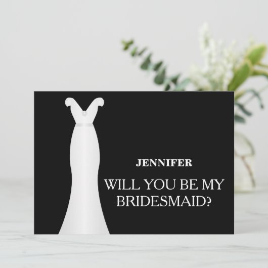 Wil je mijn bruidsmeisje zijn? kaart (Staand voorkant)