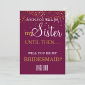 Wil je mijn bruidsmeisje zijn? kaart (Staand voorkant)