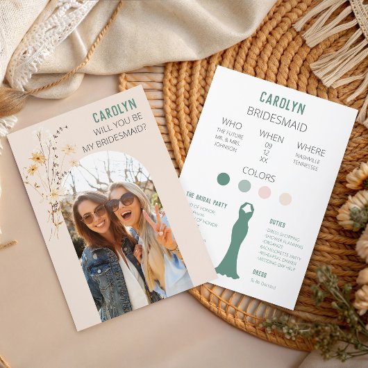 Wil je mijn bruidsmeisje zijn kaart? kaart