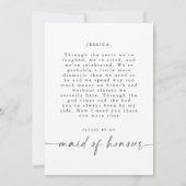 Wil je mijn bruidsmeisje zijn, Kaart van het voors (Achterkant)