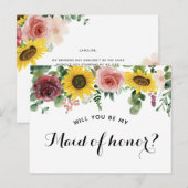 "Wil je mijn bruidsmeisje zijn?" kaart voorstel (Voorkant / Achterkant)