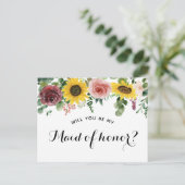 "Wil je mijn bruidsmeisje zijn?" kaart voorstel (Staand voorkant)