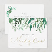 "Wil je mijn bruidsmeisje zijn?" kaart voorstel (Voorkant / Achterkant)