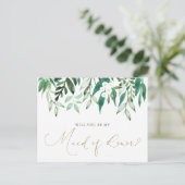 "Wil je mijn bruidsmeisje zijn?" kaart voorstel (Staand voorkant)