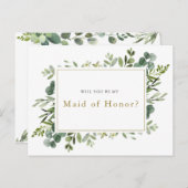 "Wil je mijn bruidsmeisje zijn?" kaart voorstel (Voorkant / Achterkant)
