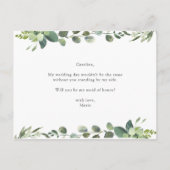 "Wil je mijn bruidsmeisje zijn?" kaart voorstel (Achterkant)