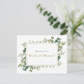 "Wil je mijn bruidsmeisje zijn?" kaart voorstel (Staand voorkant)