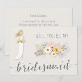 Wil Je Mijn Bruidsmeisje Zijn Kaarten Met Roze Blo (Voorkant / Achterkant)