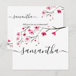 Wil je mijn bruidsmeisje zijn Kersenbloesem bruilo Kaart