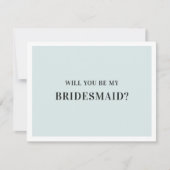 Wil je mijn bruidsmeisje zijn. Klassiek grijs en b Kaart (Voorkant)