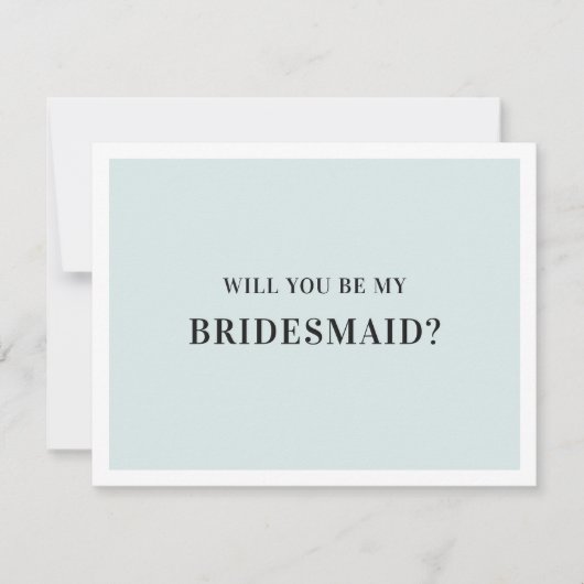 Wil je mijn bruidsmeisje zijn. Klassiek grijs en b Kaart (Voorkant)