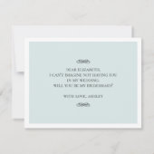 Wil je mijn bruidsmeisje zijn. Klassiek grijs en b Kaart (Achterkant)